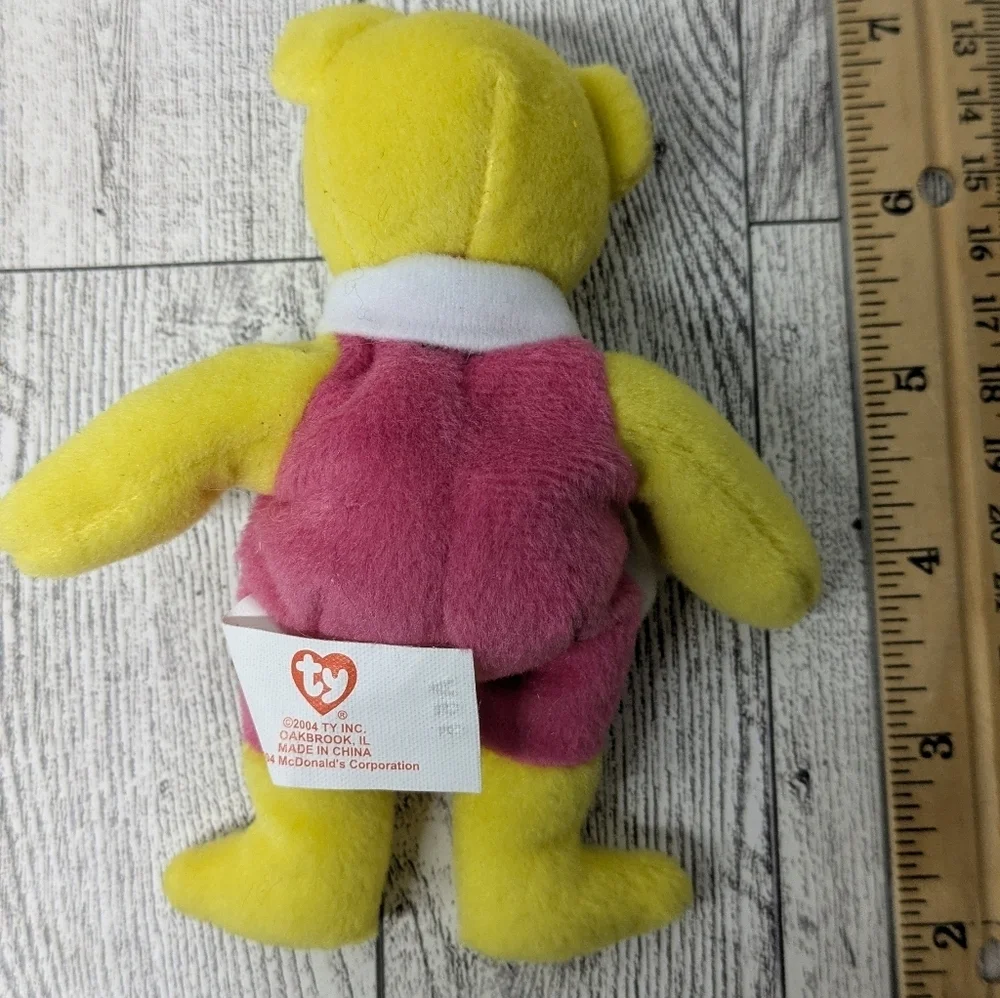 McDonald's Yellow and Pink Plush Bear Toy